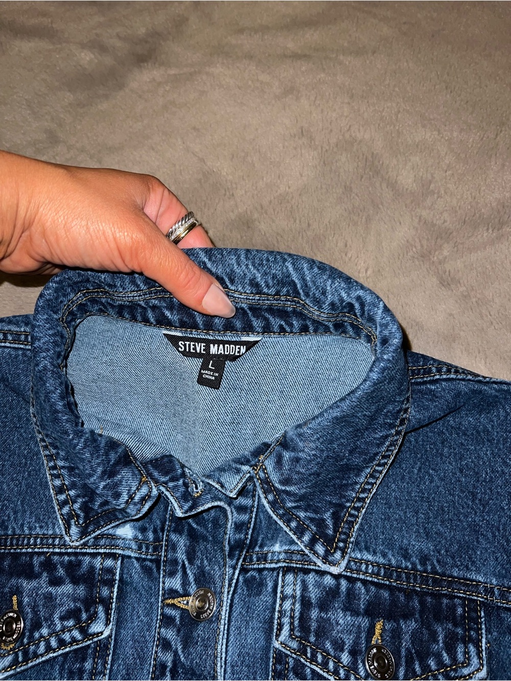 Steve Madden 100% Cotton Brixton Denim Jacket - Picture 2 of 4